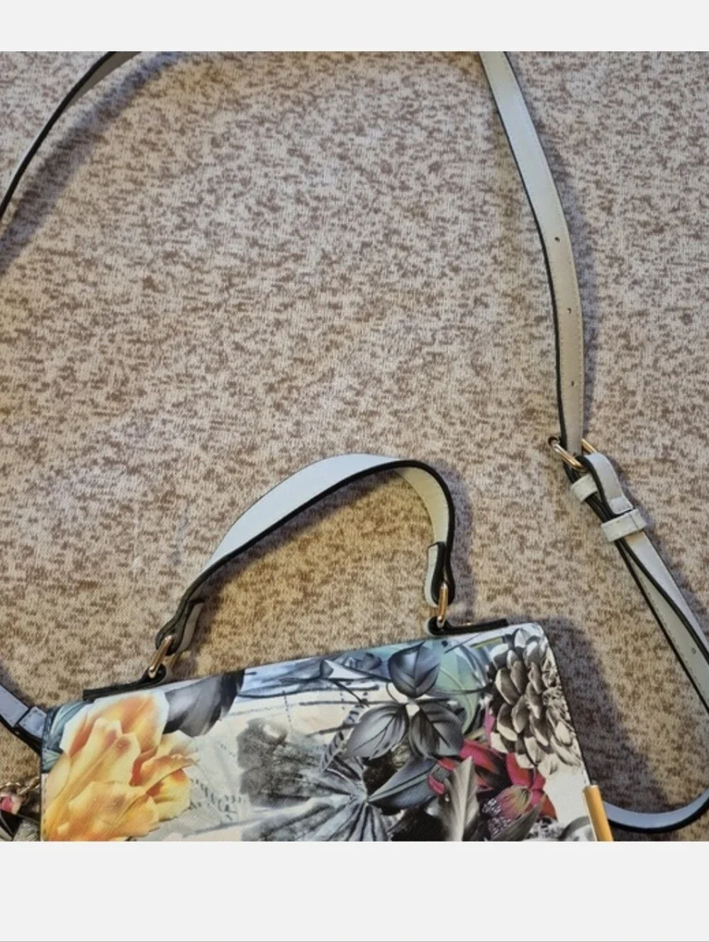 New Dune London Floral Crossbody Bag Light Grey Body With Coin Wallet